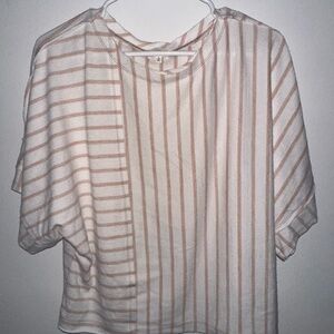 Striped White and Pink Top